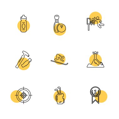 çeşitli tema app simgeler, vektör çizimler set