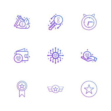 Beyaz arka plan üzerinde izole çeşitli tema app simge kümesi