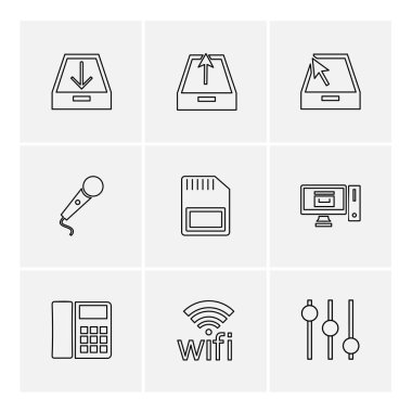 çeşitli tema app simgeler, vektör çizimler set