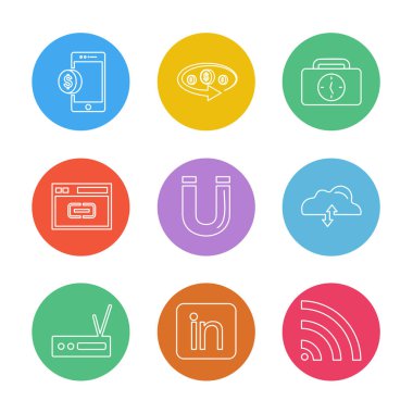 düz vektör çizim simgeler, App simgelerin ayarlamak         