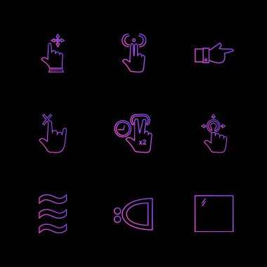 Farklı minimalist düz vektör app simgeleri   