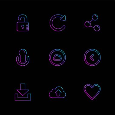 Farklı minimalist düz vektör app simgeleri      