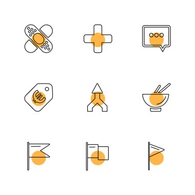 düz vektör çizim simgeler, App simgelerin ayarlamak  