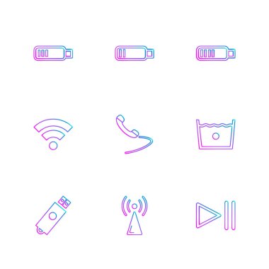 minimalist düz vektör app simgeleri beyaz arka plan üzerinde