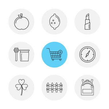 beyaz zemin üzerine minimalist düz vektör app simge kümesi