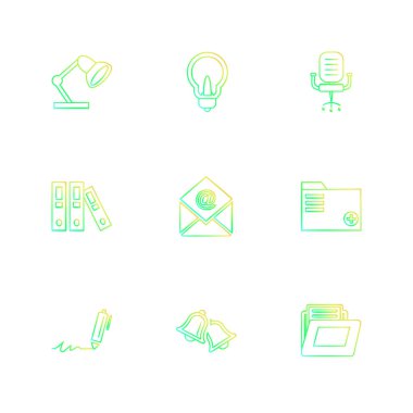 çeşitli tema app simgeler, vektör çizimler set