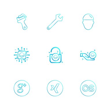 beyaz zemin üzerine minimalist düz vektör app simge kümesi