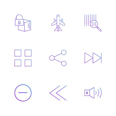çeşitli tema app simgeler, vektör çizimler set
