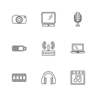 çeşitli tema app simgeler, vektör çizimler set