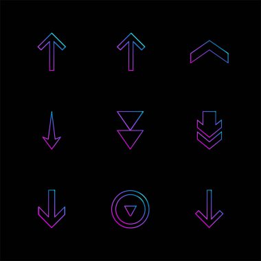 farklı minimalist düz vektör app simgeler siyah arka plan üzerine