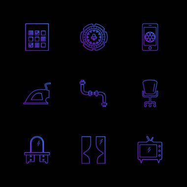 düz vektör çizim simgeler, App simgelerin ayarlamak  