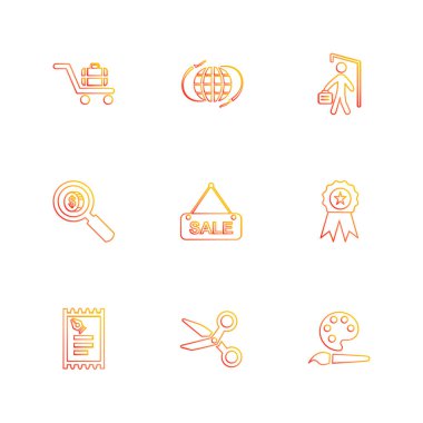 minimalist düz vektör app simgeleri beyaz arka plan üzerinde