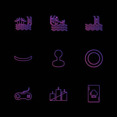 Farklı minimalist düz vektör app simgeleri           