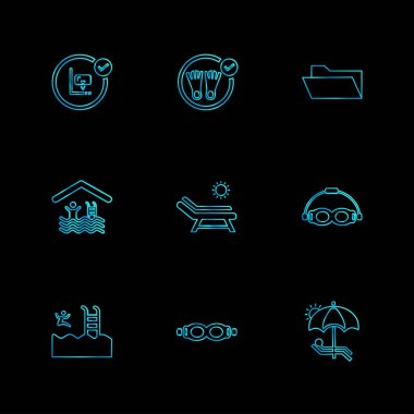 Farklı minimalist düz vektör app simgeleri           