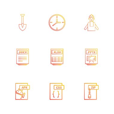 minimalist düz vektör app simgeleri beyaz arka plan üzerinde