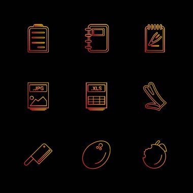 çeşitli tema app simgeler, vektör çizimler set