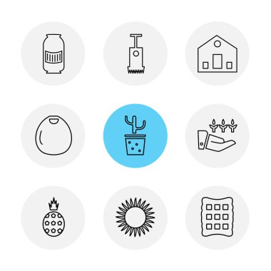 çeşitli tema app simgeler, vektör çizimler set