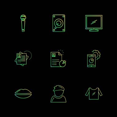 Farklı minimalist düz vektör app simgeleri 