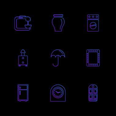 Farklı minimalist düz vektör app simgeleri 