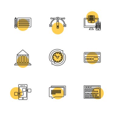 düz vektör çizim simgeler, App simgelerin ayarlamak  