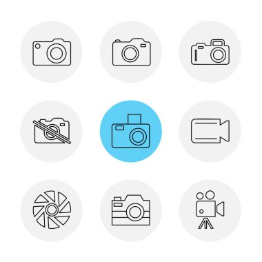 çeşitli tema app simgeler, vektör çizimler set