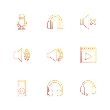 çeşitli tema app simgeler, vektör çizimler set