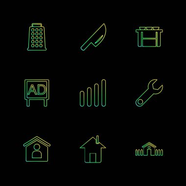 Farklı minimalist düz vektör app simgeleri 