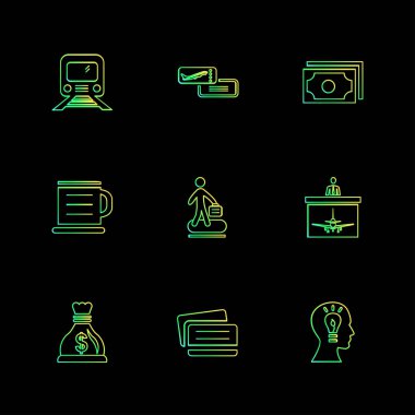 Farklı minimalist düz vektör app simgeleri           