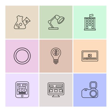 minimalist düz vektör app simgeleri beyaz arka plan üzerinde