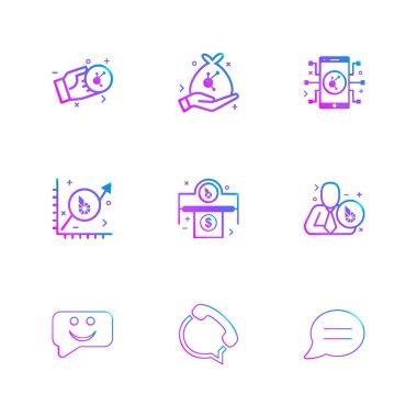 beyaz zemin üzerine minimalist düz vektör app simge kümesi