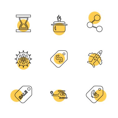 beyaz zemin üzerine minimalist düz vektör app simge kümesi