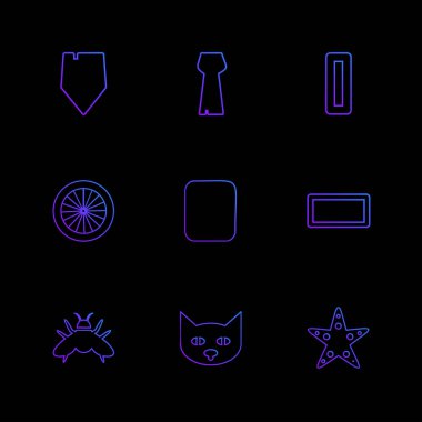 farklı minimalist düz vektör app simgeler siyah arka plan üzerine