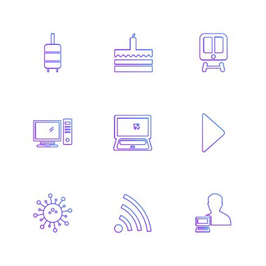 düz vektör çizim simgeler, App simgelerin ayarlamak  
