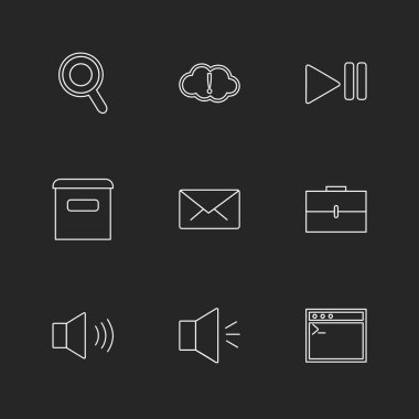 Farklı minimalist düz vektör app simgeleri 