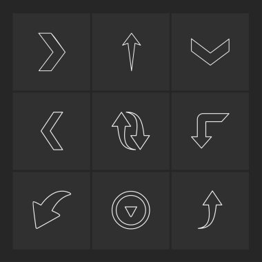 Farklı minimalist düz vektör app simgeleri           