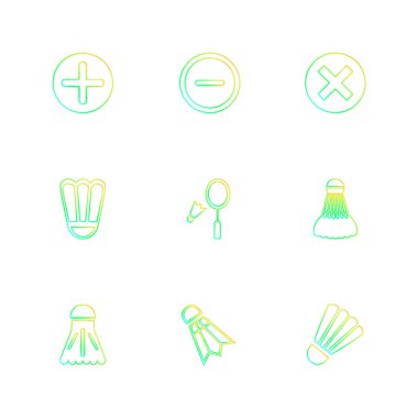 beyaz zemin üzerine minimalist düz vektör app simge kümesi