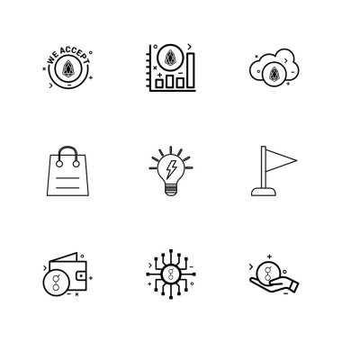 minimalist düz vektör app simgeleri beyaz arka plan üzerinde