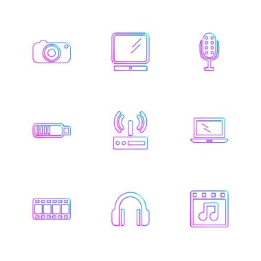 düz vektör çizim simgeler, App simgelerin ayarlamak  