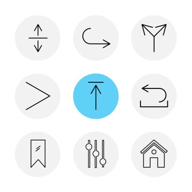 çeşitli tema app simgeler, vektör çizimler set