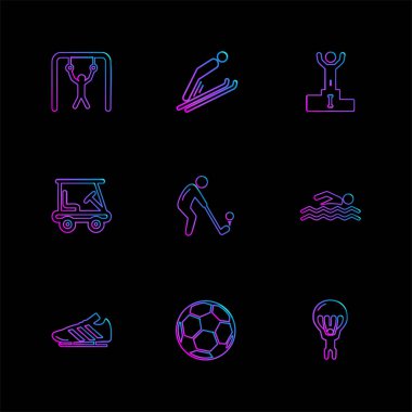 Farklı minimalist düz vektör app simgeleri      