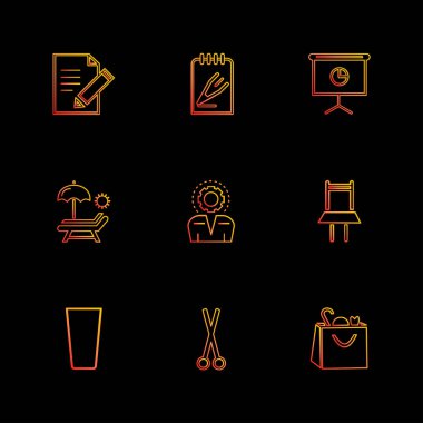 çeşitli tema app simgeler, vektör çizimler set