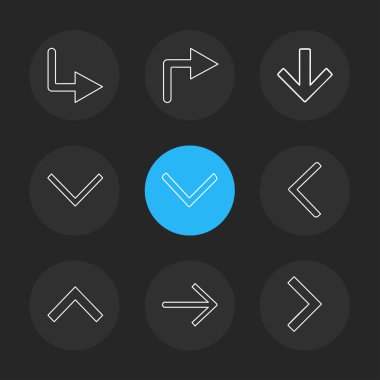 farklı minimalist düz vektör app simgeler siyah arka plan üzerine