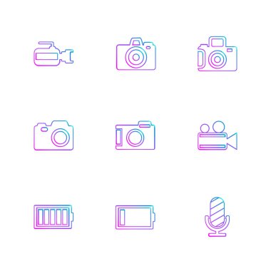 çeşitli tema app simgeler, vektör çizimler set