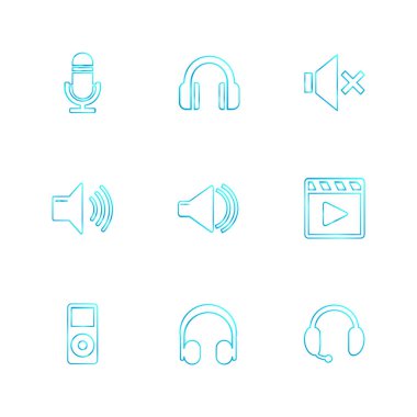 minimalist düz vektör app simgeleri beyaz arka plan üzerinde