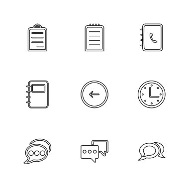 minimalist düz vektör app simgeleri beyaz arka plan üzerinde