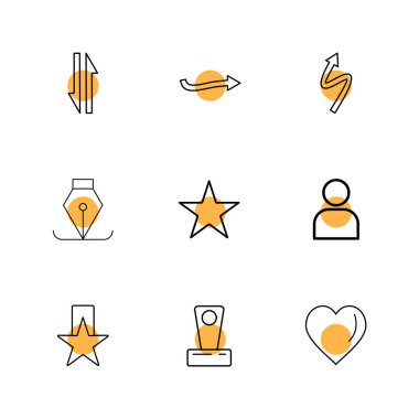 beyaz zemin üzerine minimalist düz vektör app simge kümesi