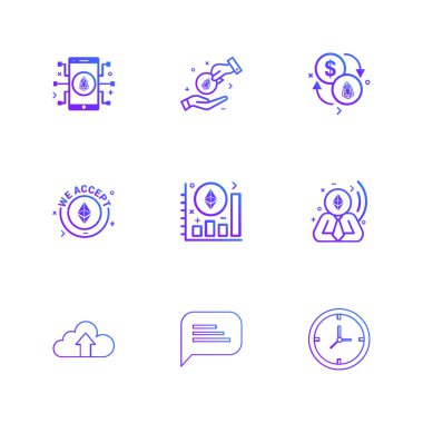 beyaz zemin üzerine minimalist düz vektör app simge kümesi