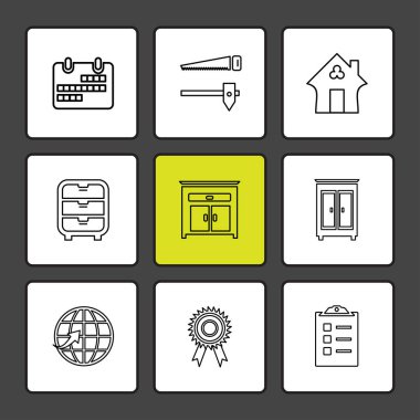 Farklı minimalist düz vektör app simgeleri 