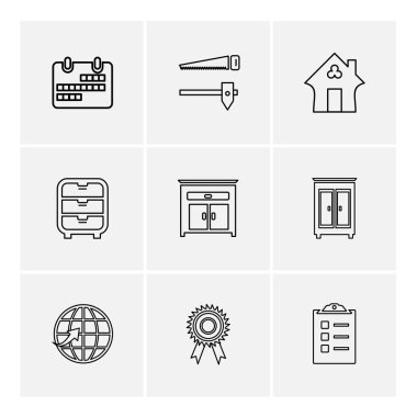 çeşitli tema app simgeler, vektör çizimler set