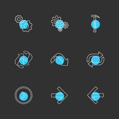 farklı minimalist düz vektör app simgeler siyah arka plan üzerine